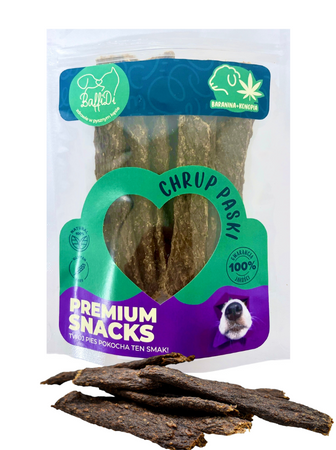 ChrupPaski dla psa - baranina z konopiami 100g